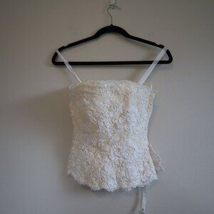 Janice Martin Strapless Peplum Beaded Tube Top Wedding Size XS